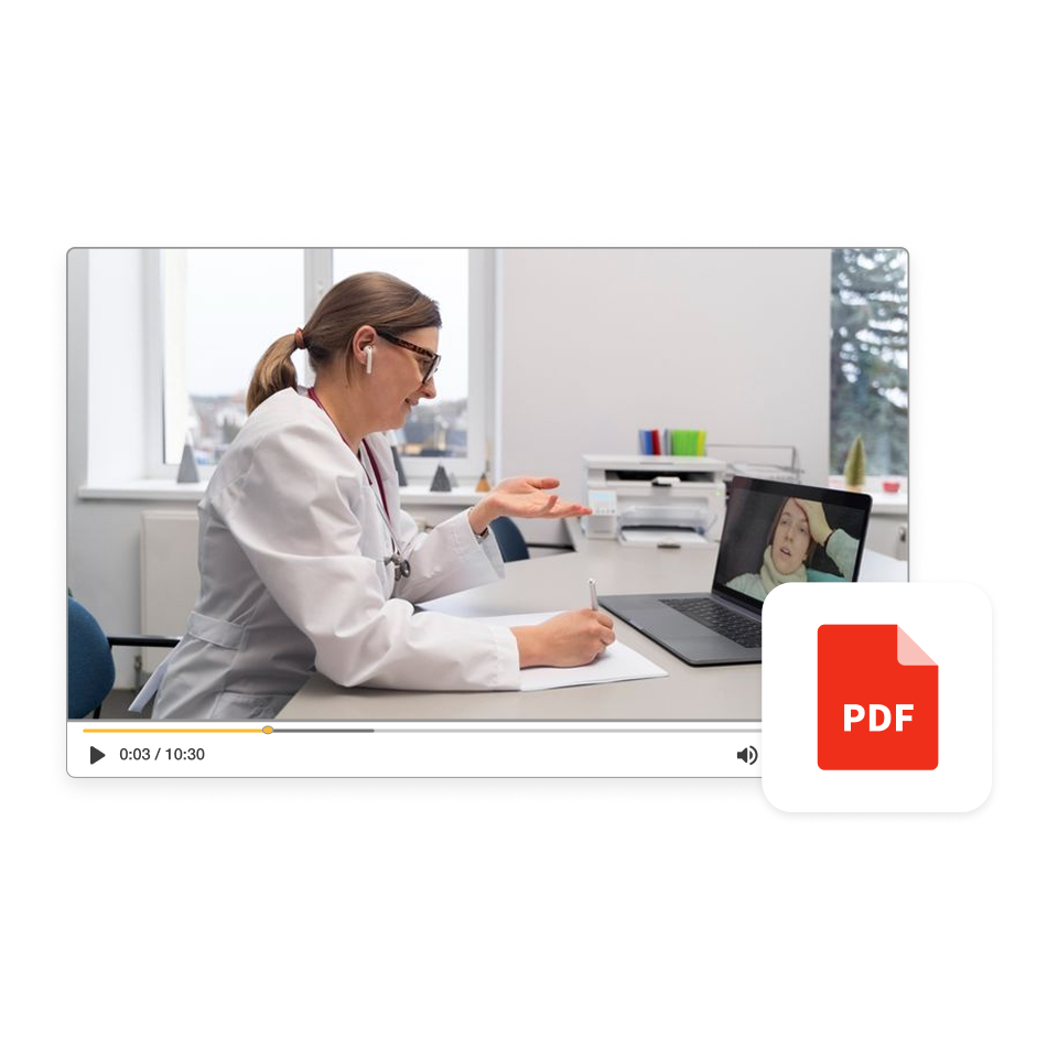 Upload onboarding materials like EMR walkthroughs or lectures into Visla’s physician training video creator for organized video creation.